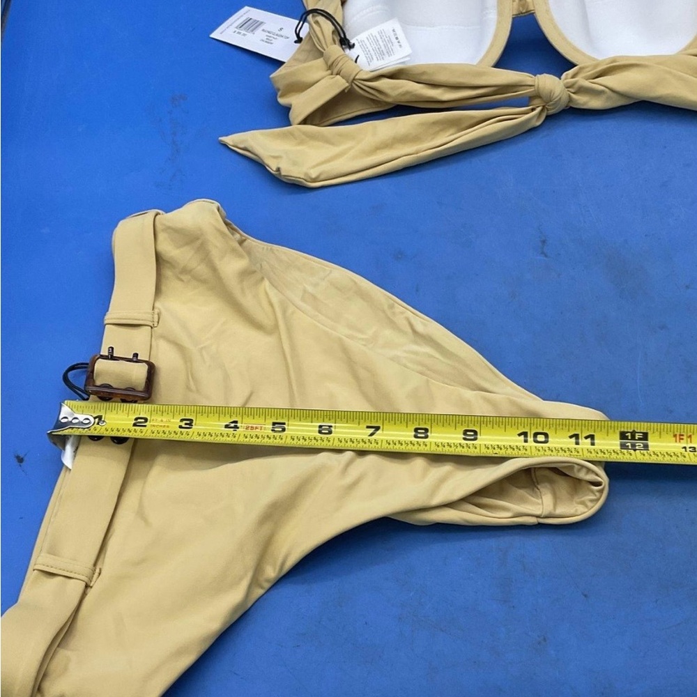 WeWoreWhat Beige/Desert Underwire Bikini Top with High-Waist Belted Bottoms - Picture 8 of 8